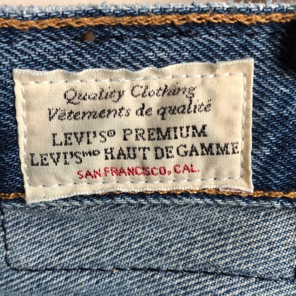 Levi's 501 Original Fit High Rise Blue Jean Shorts 31 Distressed Hem - Picture 10 of 14